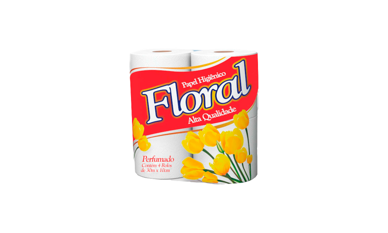 Papel Higiênico Floral Perfumado 30m 4und