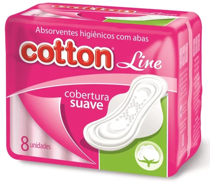 Absorvente com Abas Cotton Line Suave 8und